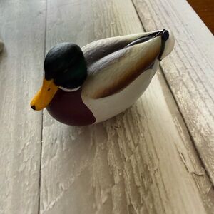 Elegant Mallard Duck Figurine - Green, Yellow, Brown, White